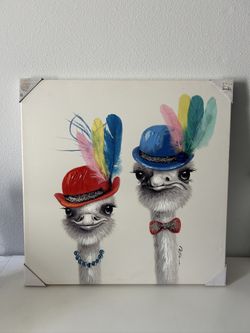 Ostrich Painting / Embellishing (28x28)