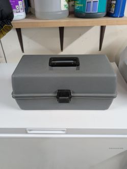 Gray Plastic Toolbox with Latch