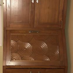Solid Wood Book shelf / Filing cabinet With Writing Desk
