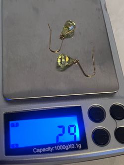 Estate CZ  14k Yellow gold Briolette teardrop dangle earrings