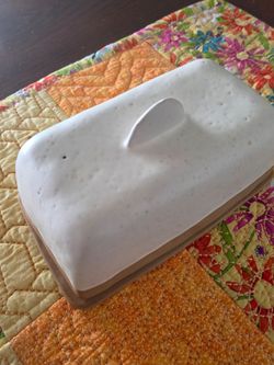 White Ceramic Butter Dish with Lid