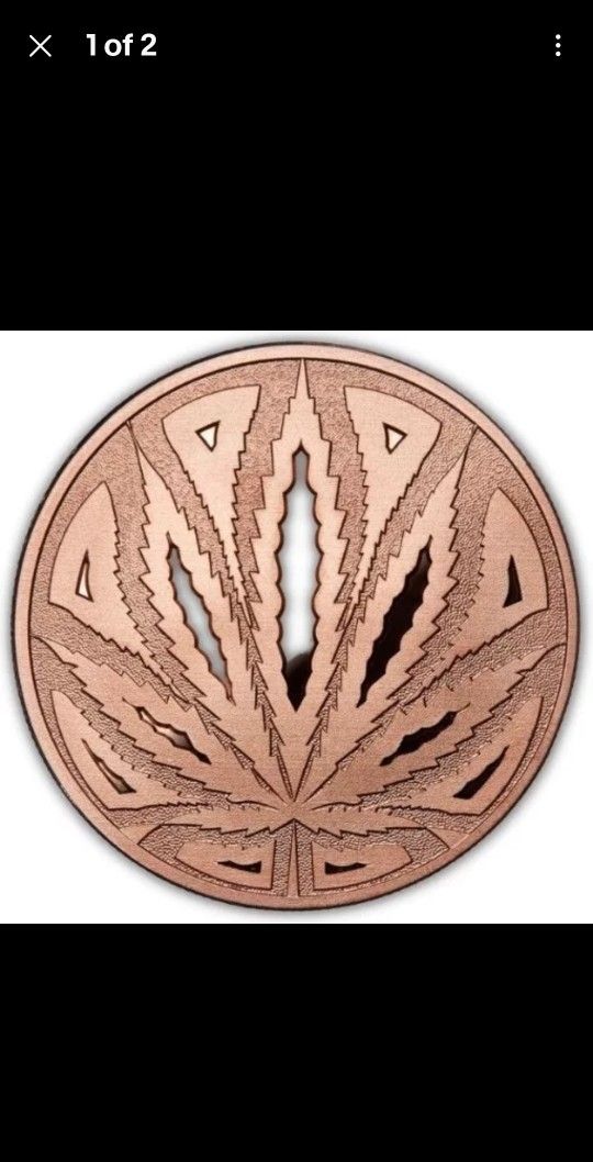 1 Oz Copper Round - The Big Leaf w/case