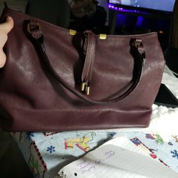  ( No  Brand Name) Burgundy Handbag 
