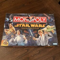 awesome vintage STAR WARS SAGA 1997 EDITION collector’s Monopoly with Properties from all six movies