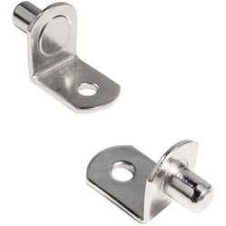 1/4 Inch (6.35mm) Shelf Pins L-Shaped Metal Support Pegs Bracket-Style Clips for Bookshelf Kitchen Cabinet Cupboard Shelves Holders, 20 PCS Nickel Pla