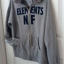 Pronto Authentic Brand Element NF Men Size L Gray Sweater with Hoodie
