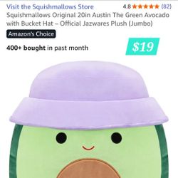 New!! Squishmallow 20 Inch Avocado