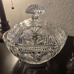 Cut Crystal Lidded Candy Dish