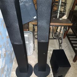 Onkyo SKF-770 Pair Of Front Left & Front Right Tower Speakers 41" Tall Black

And LG Subwoofer 