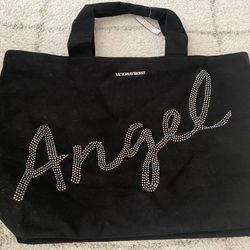 Victoria's Secret ANGEL Rinestone Black Tote Bag