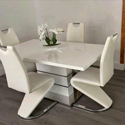 White Dining Set new 5 pcs