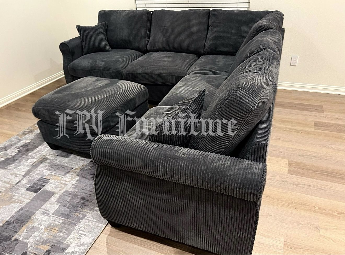 New Black Sectional