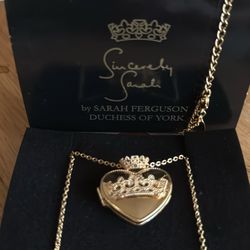 Sarah Ferguson Crown Heart Necklace 