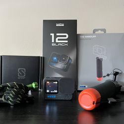 GoPro Hero 12 Black With Handle, Snap Mounts, and More!