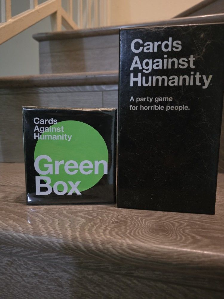 cards against humanity and green box 