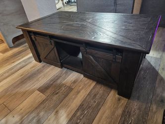 Rustic Farmhouse Coffee Table with Barn Doors and matching end table