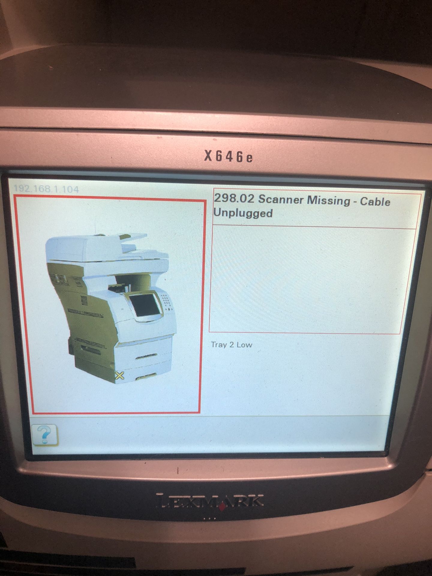 LEXMARK X6 46E Printer, Copier, Fax, and Scanner