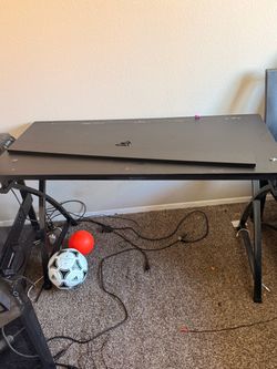 Large Dark Black Metal Desk