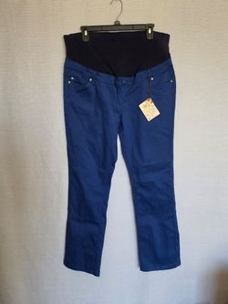Hybrid & Company Super Stretch XL Maternity Jeans Straight Leg Blue Size