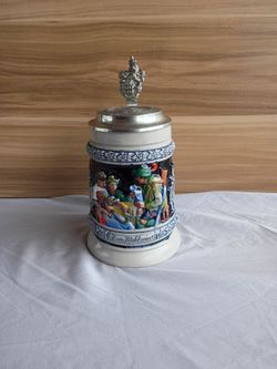 Vintage Beer Stein "Zum Wohlsein!" Collectible German Beer Mug