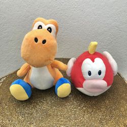Super Mario Bros. ALL STAR COLLECTIOn Little Buddy Orange Yoshi And Fish Plush