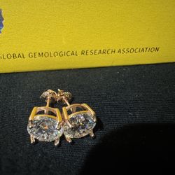 Moissanite 6 CT Earrings Rose Gold 925 Silver 