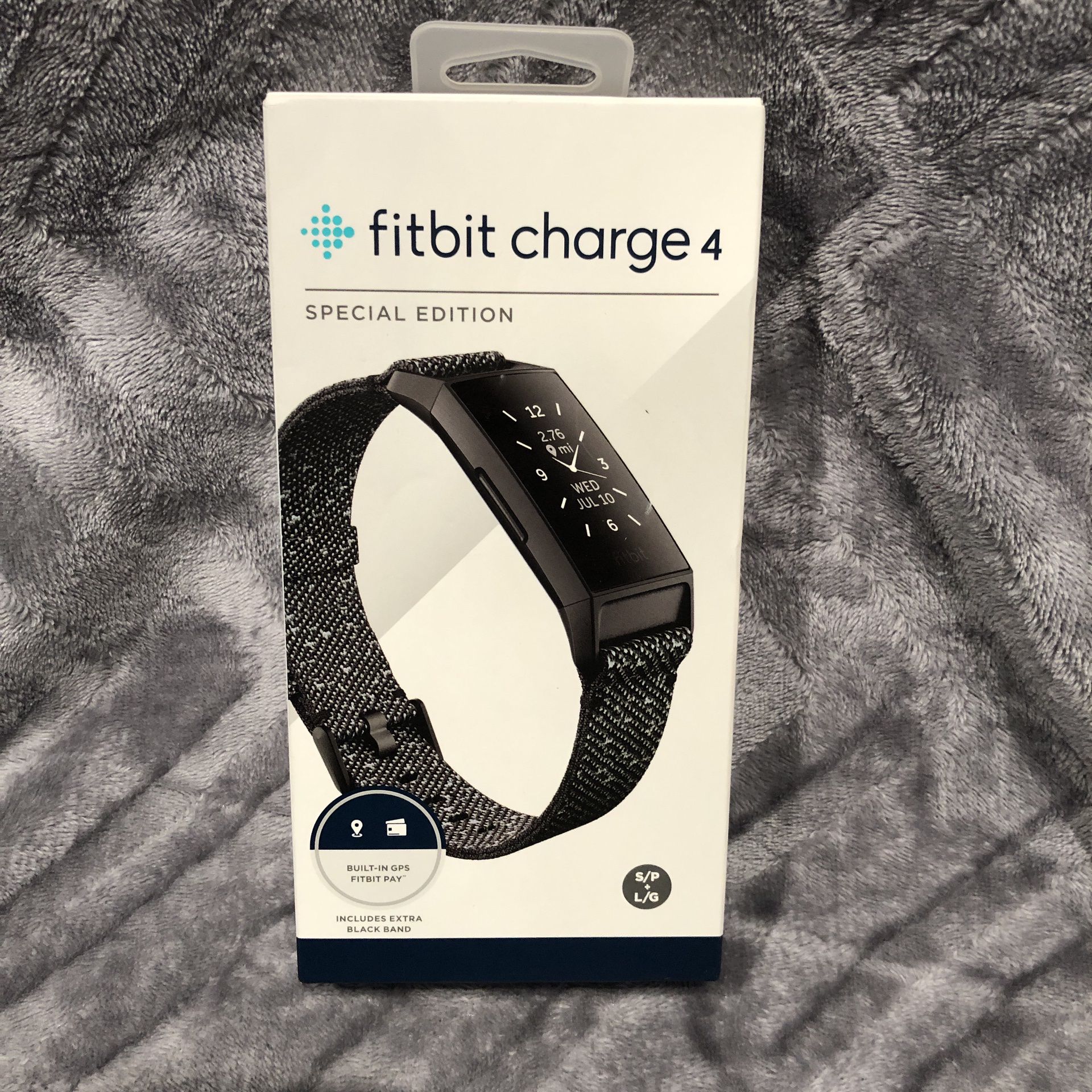 Brand New And Sealed. Fitbit Charge 4 Granite Reflective Woven Advanced Fitness Tracker