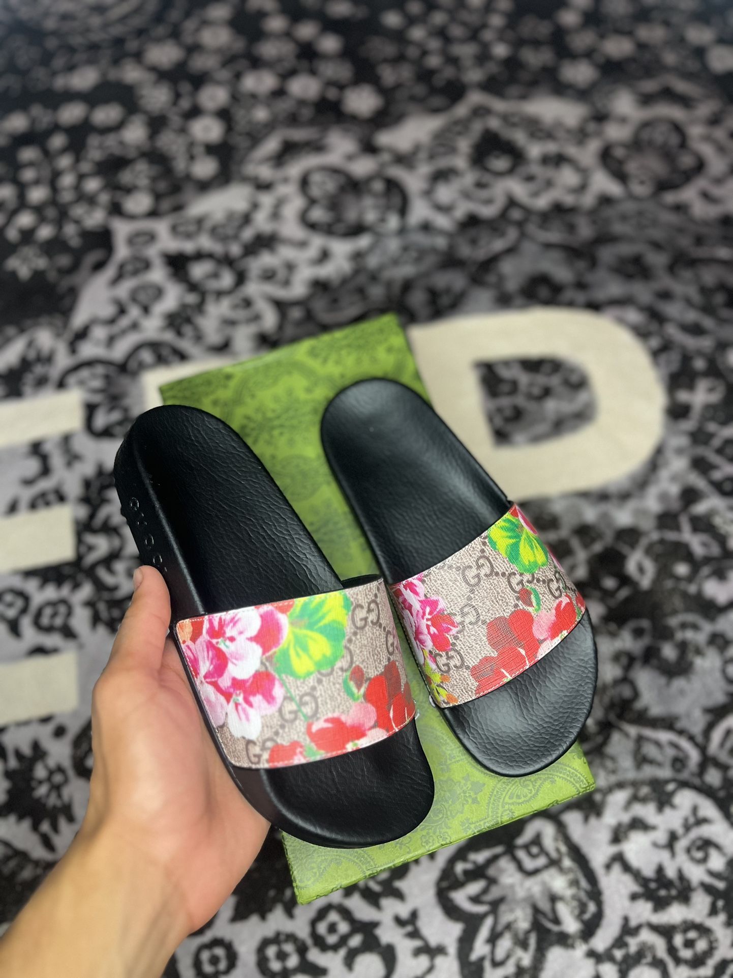 Gucci Flower Slides 