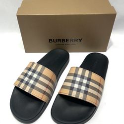 Men's Burberry Furley Check Slide Sandal size 12