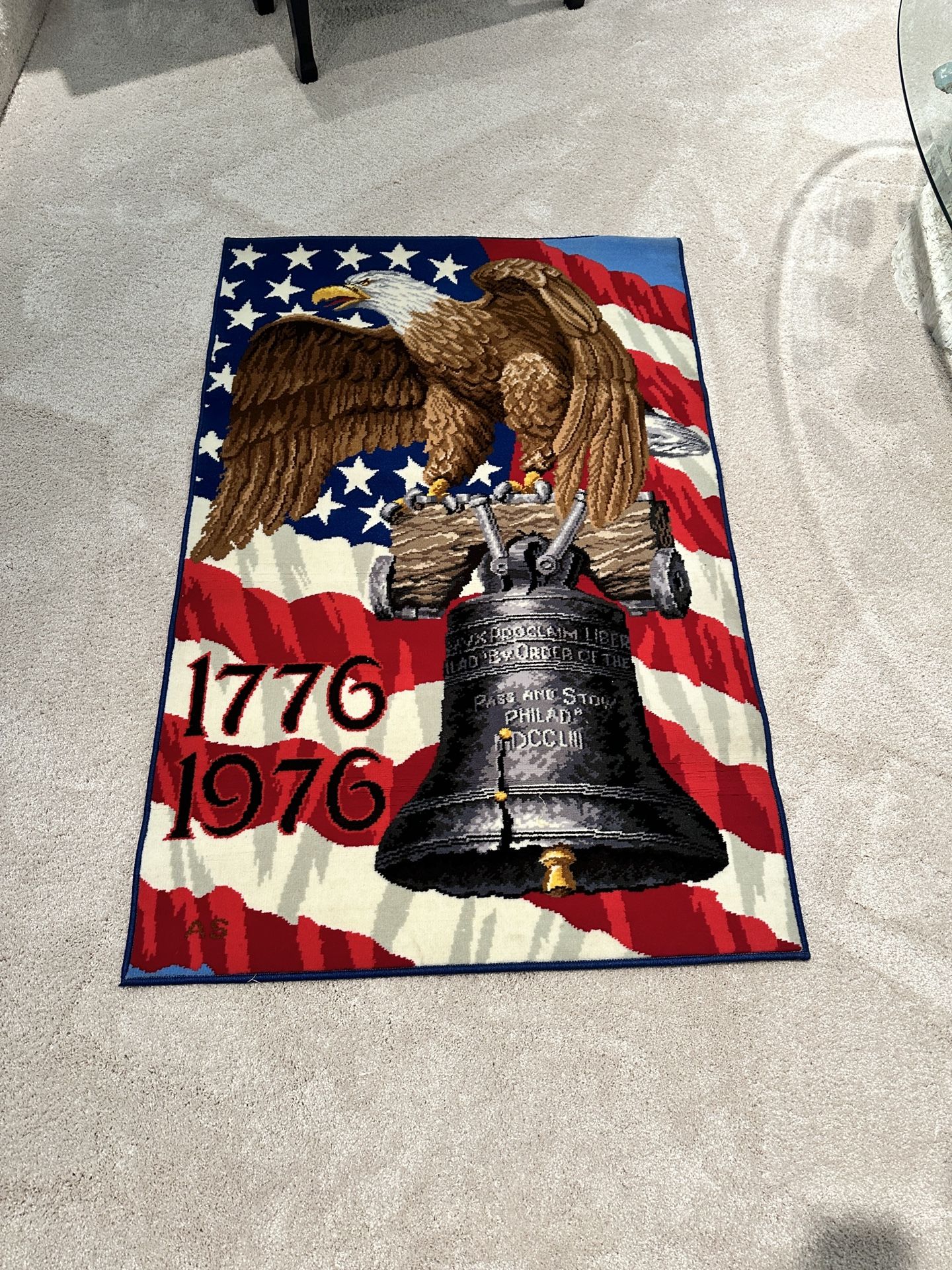 PATRIOTIC RUG- The American Legend" by Alexander Smith Carpet. Colors are Bright and Vibrant.