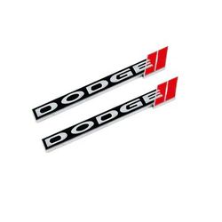 BRAND NEW UNIVERSAL 2PCS 3D DODGE METAL STEEL TRUNK EMBLEM BADGE STICKER