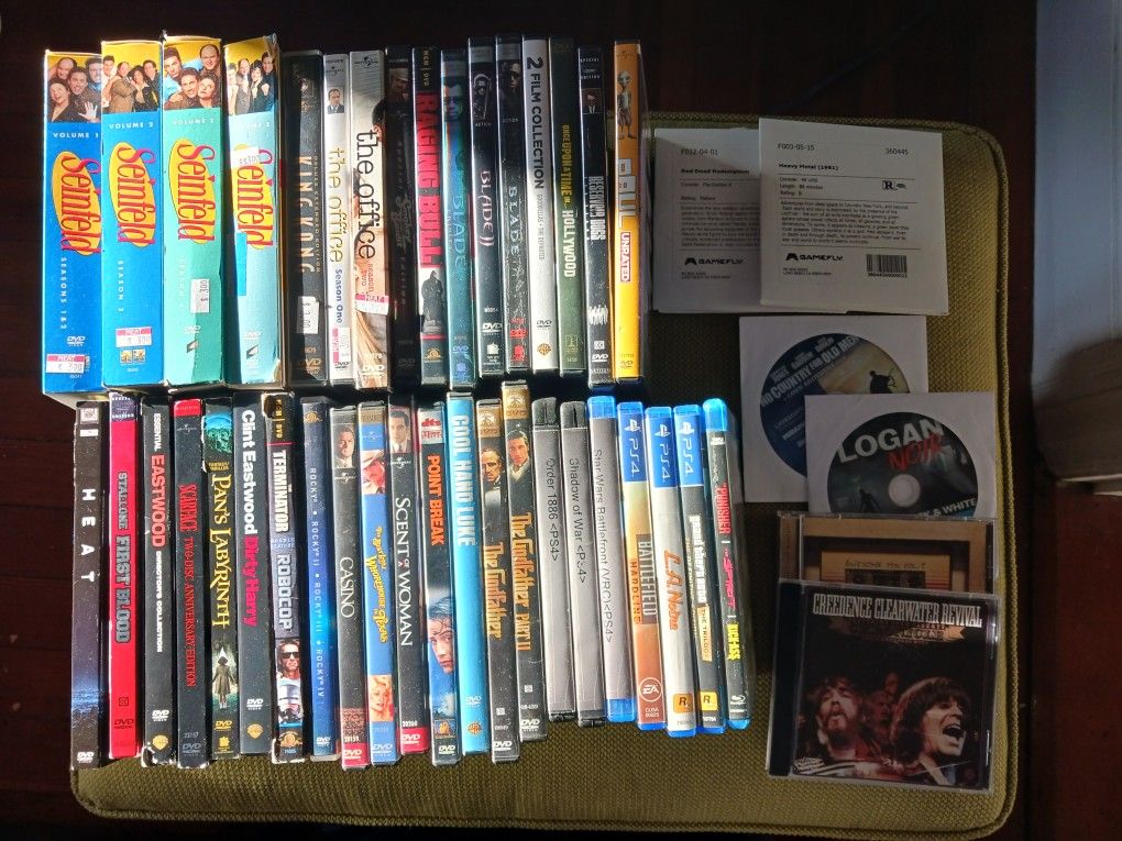PS4, DVD, and Blu-ray (MUST TAKE ALL)