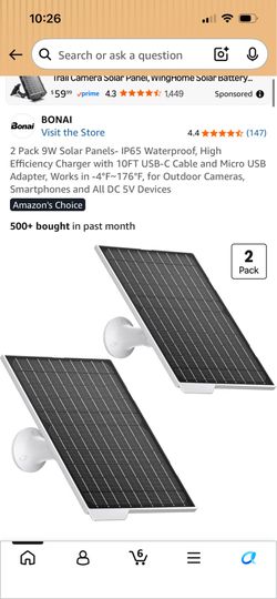 Solar chargers for camera