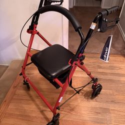 Drive Medical Rollator with 6 in. Wheels and Padded Seat and Backrest