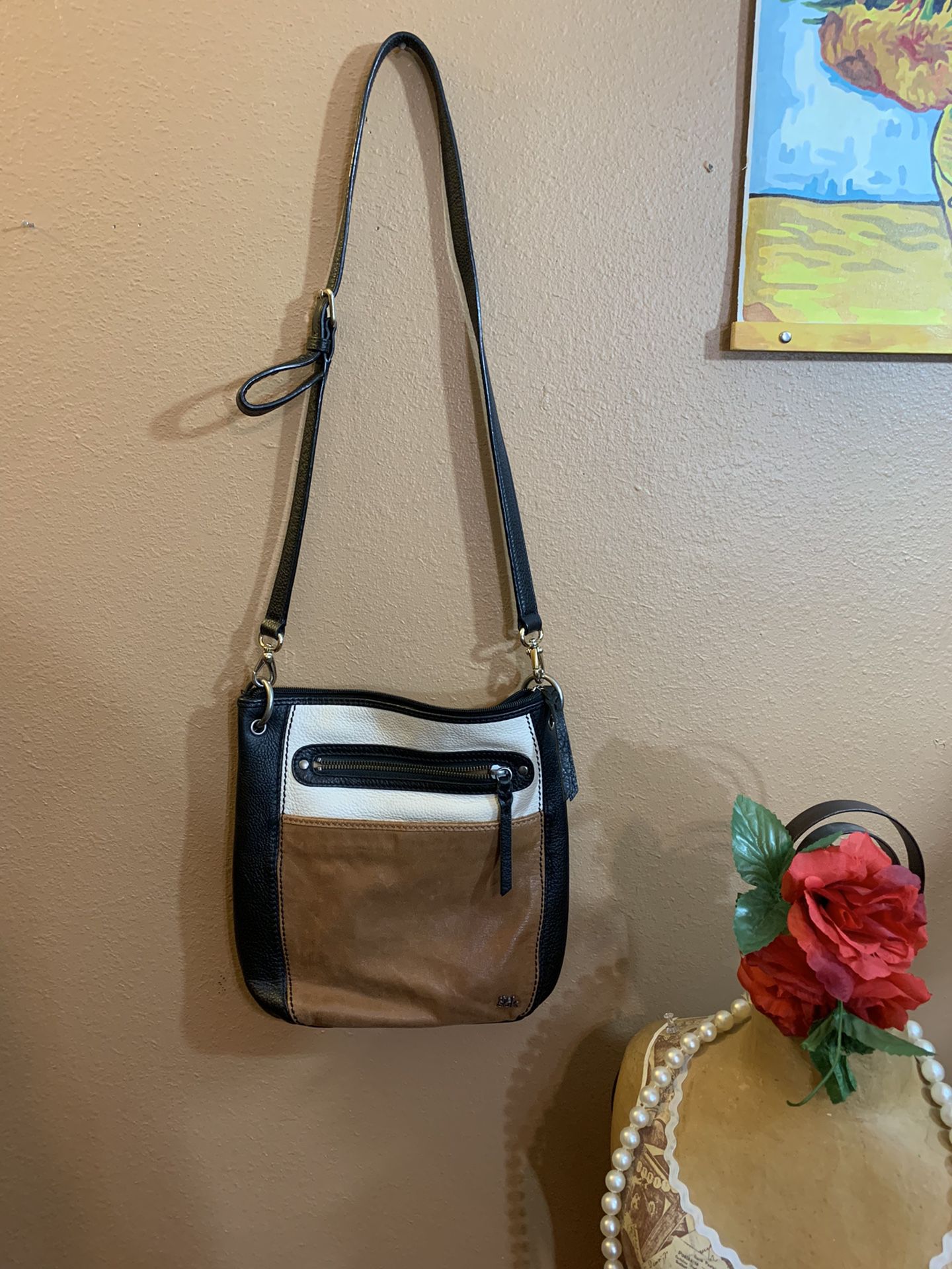 The Sak Laurel Colorblock Leather Shoulder Messenger Bag