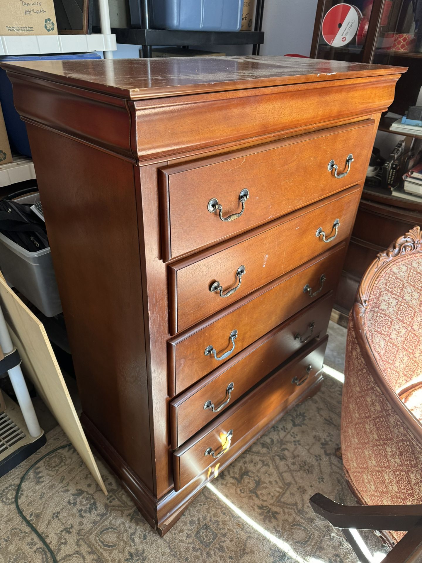 2 vintage chest of drawers and a nightstand in need of some TLC