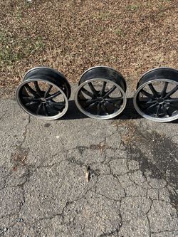 Three 17 X 7” Universal Black Rims