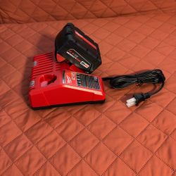 Milwaukee Red Lithium XC5.0 Battery  & Dual Charger 