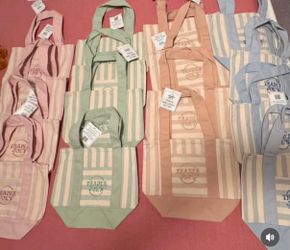 Trader Joe’s striped canvas tote bags