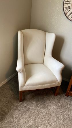 White wingback chair