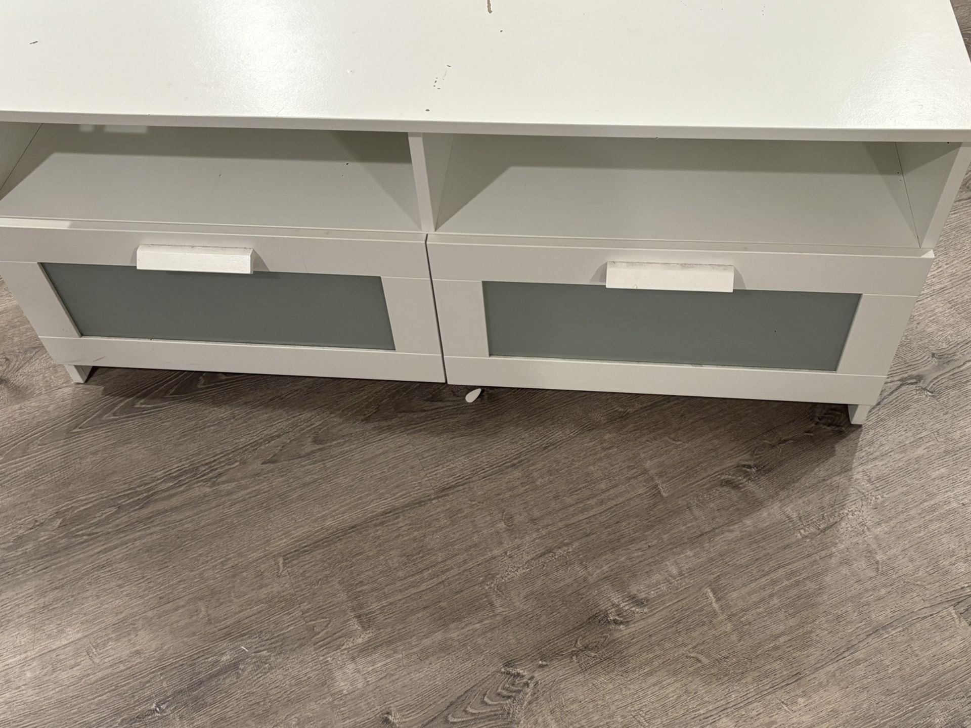 White IKEA Tv Stand Unit With Drawers