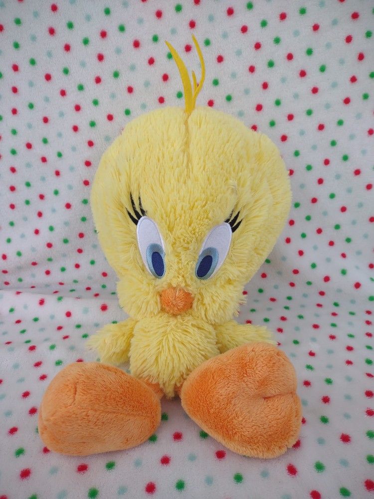 Six Flags Warner Bros Looney Tunes Super Soft Tweety Bird 12” Plush Stuffed Toy
