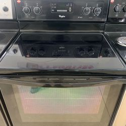 Whirlpool glasstop black stove