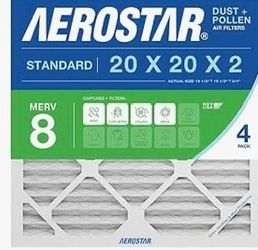 20X20X2 air filters(packs of 4) $25