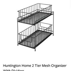New! The Huntington Home 2-Tier Mesh Organizer (Black)