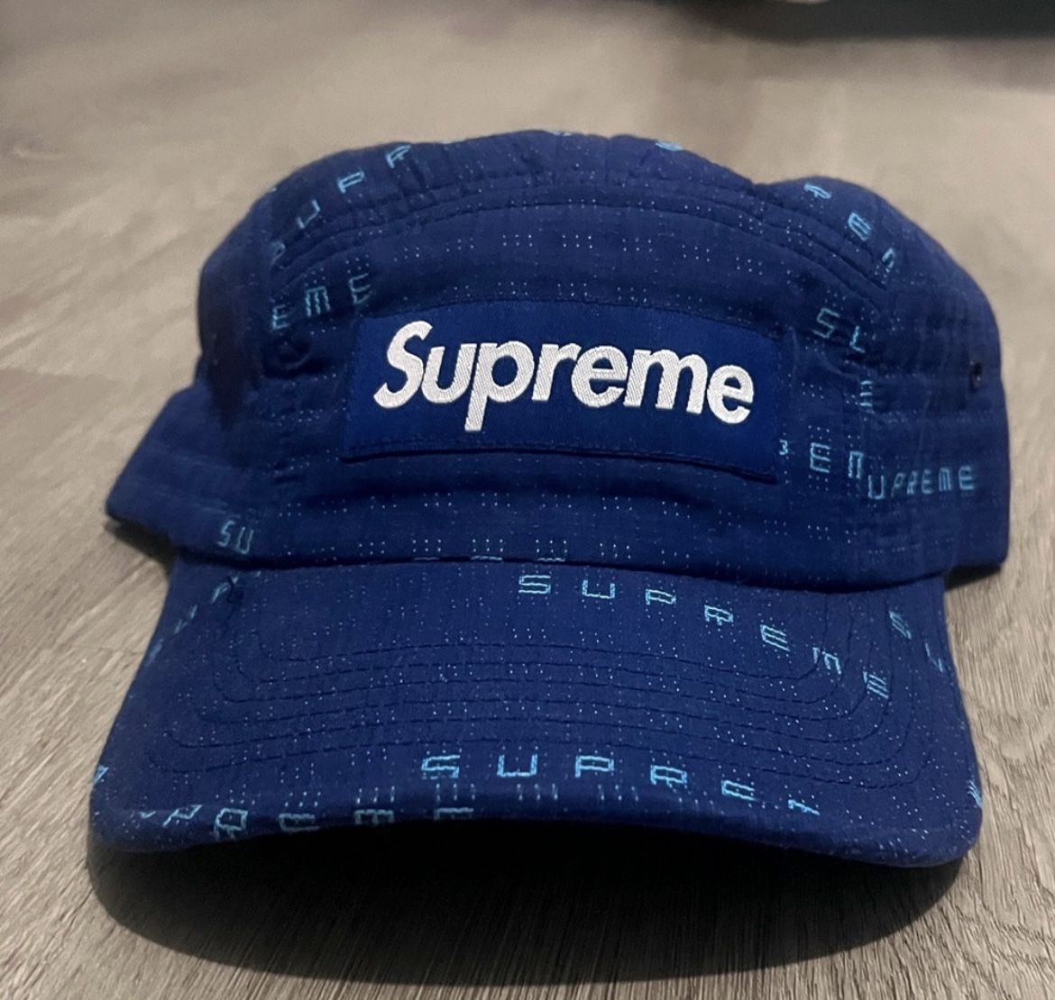 Supreme Stitch Jacquard Camp Cap 'Navy'.