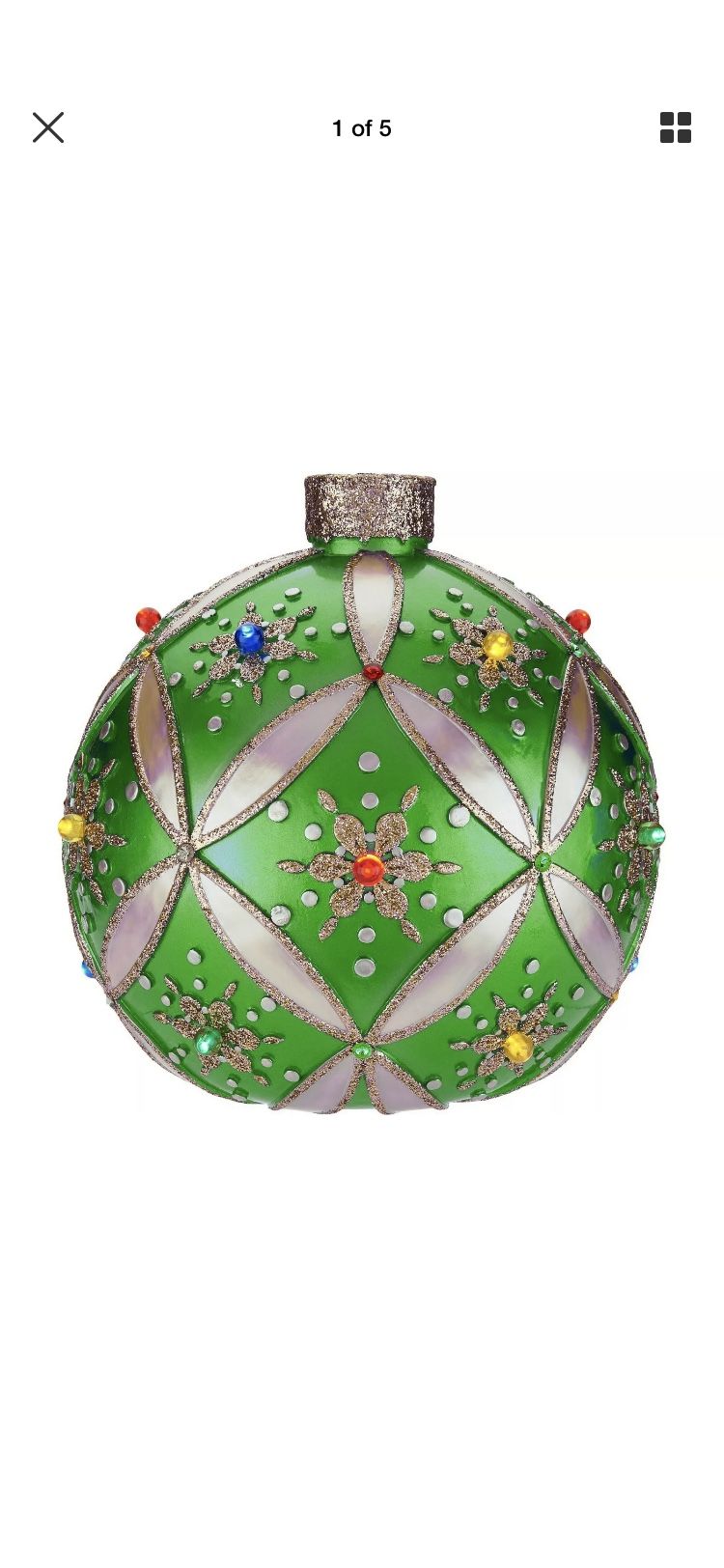 Kringle Express Indoor/Outdoor 14" Illuminated Oversized Ornament LED Lights H211548 QVC