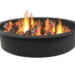 Sunnydaze 36 in. x 36 in. Round Heavy-Duty Steel Wood Burning Fire Pit Rim Liner