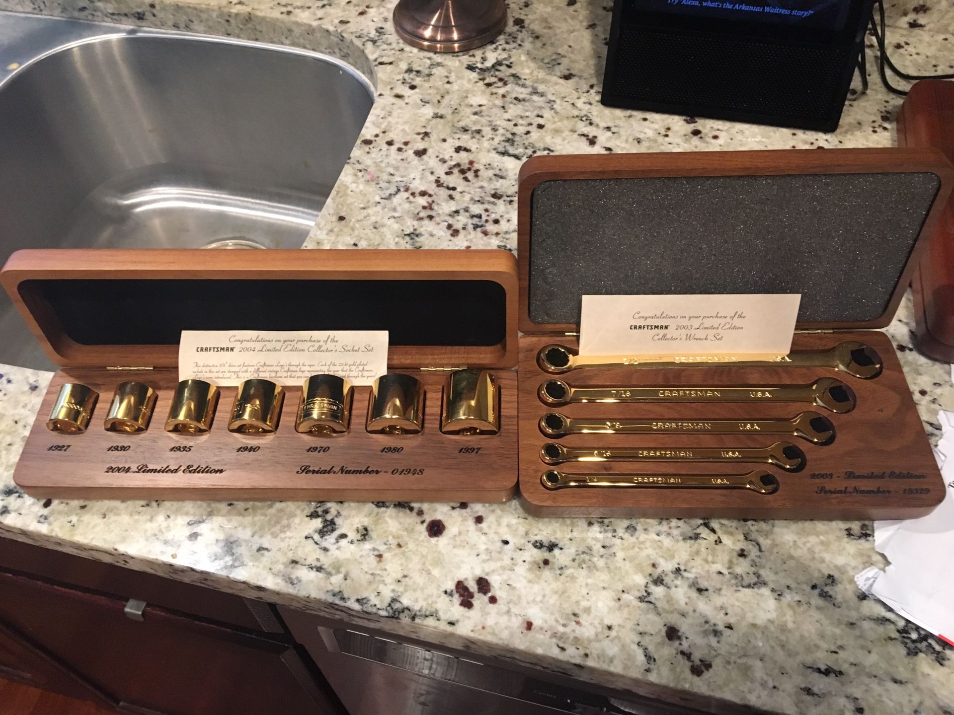 Craftsman collectors socket/wrench set . Gold plated