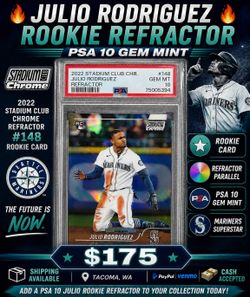 🔥 JULIO RODRIGUEZ ROOKIE REFRACTOR PSA 10 🔥